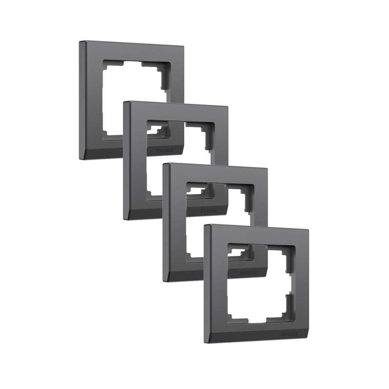 W0011864/ Рамка на 1 пост Stark (графит матовый) комплект 4шт W0011864 Stark графит матовый