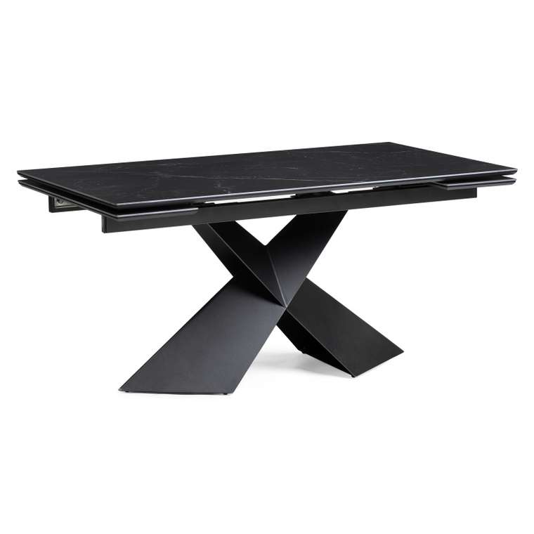 Раздвижной обеденный стол Хасселвуд черного цвета