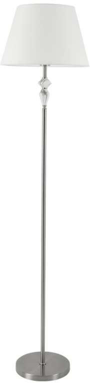Торшер с выключателем Lumion Vermont 8274/1F никель/белый/серый, металл/керамика/ткань Е27 1*60W 220V