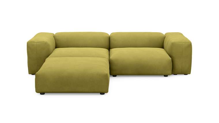 Угловой диван Фиджи горчично-зеленого цвета