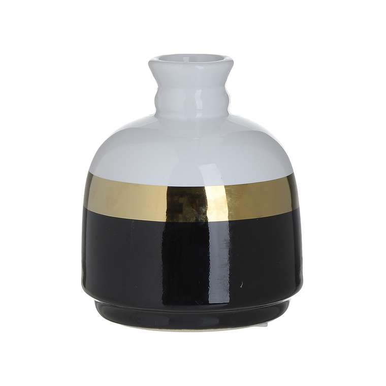 Керамическая ваза черно-белого цвета