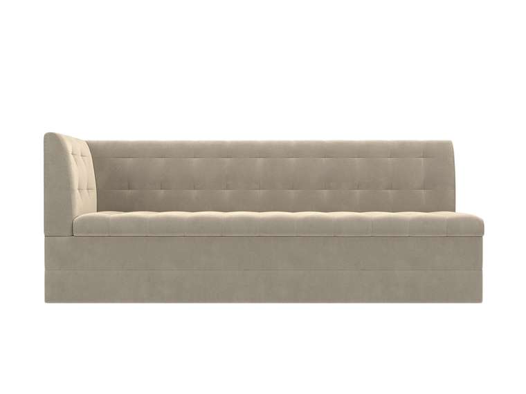 Угловой диван-кровать Бриз бежевого цвета с углом слева