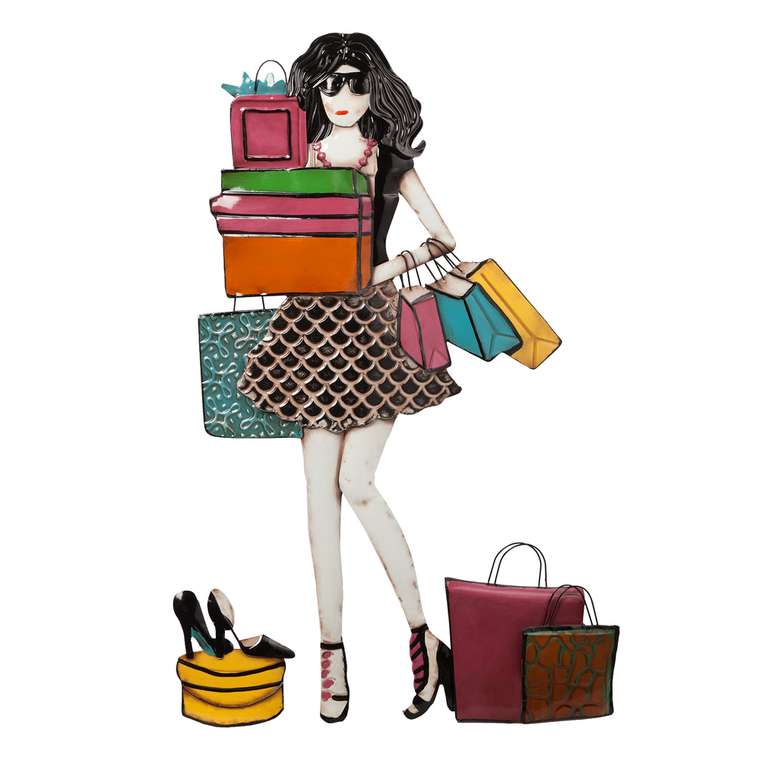 Декоративное настенное панно "Shopogolic Girl"
