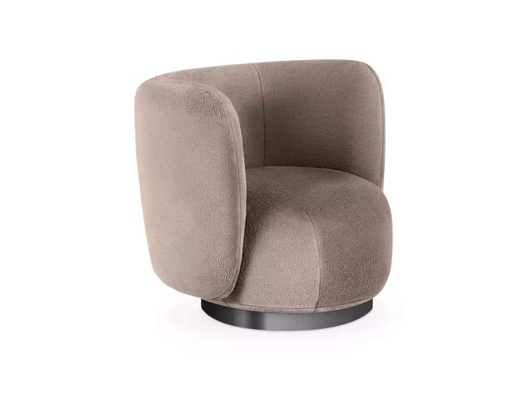 Кресло Lucca серо-бежевого цвета с черным основанием 