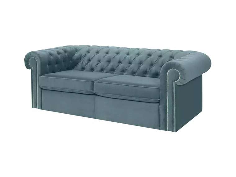 Диван-кровать Chesterfield бирюзового цвета