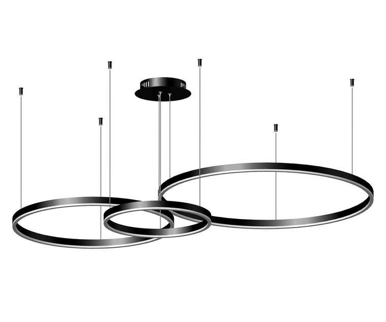 Подвес диммируемый Тор черный w133.5*95(d80+60+40) h150 Led 110w (4000k) с пультом ДУ