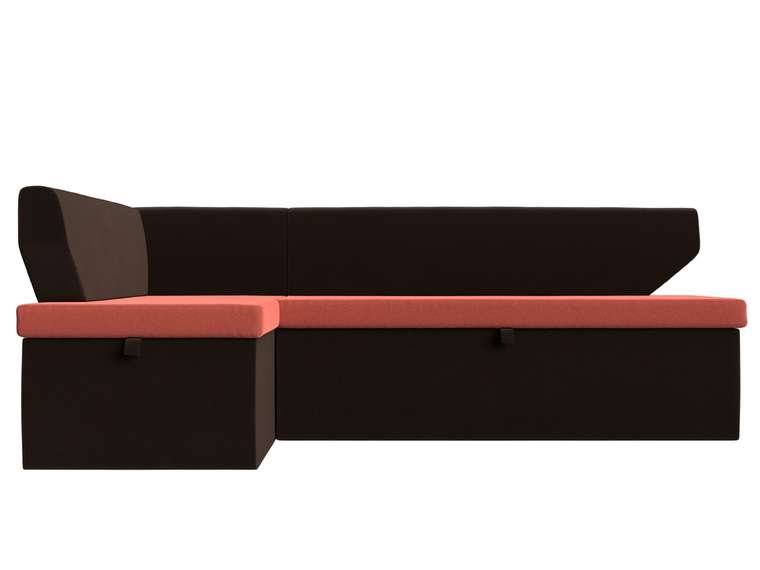 Угловой диван-кровать Омура кораллово-коричневого цвета левый угол