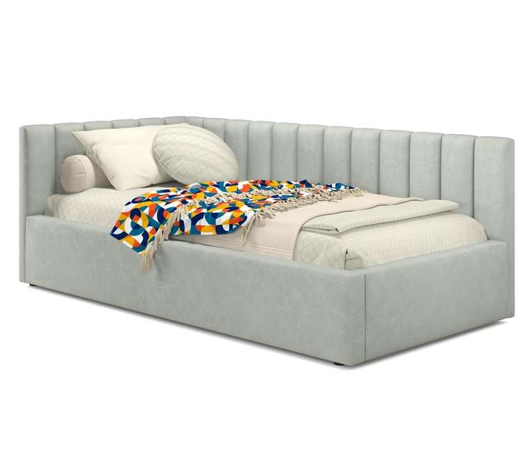 Кровать с подъемным механизмом Milena 90х200 серого цвета