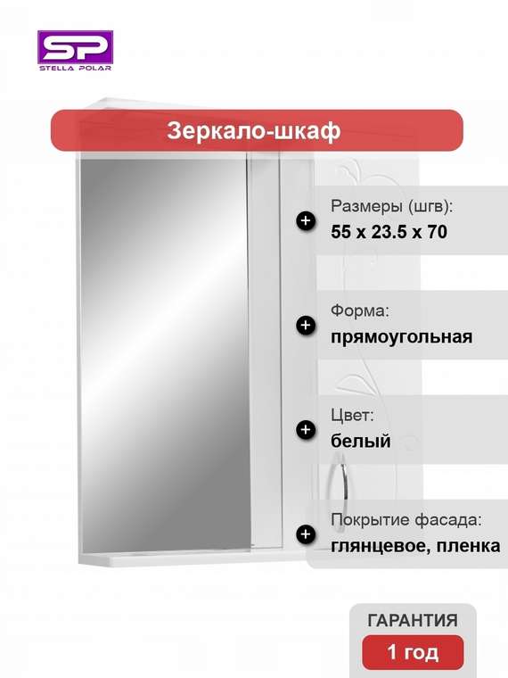 Зеркальный шкаф Фантазия