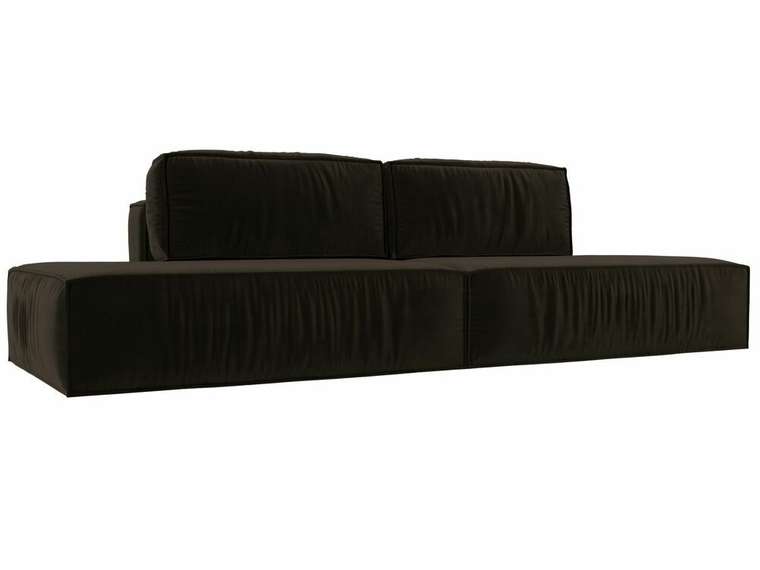 Прямой диван-кровать Прага лофт коричневого цвета