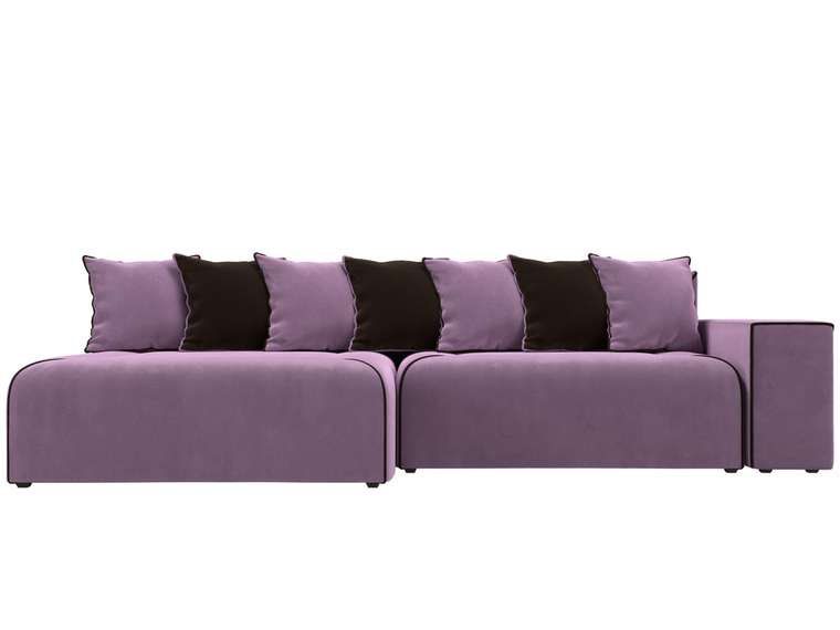 Угловой диван-кровать Кёльн сиреневого цвета левый угол