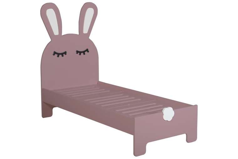 Детская кроватка Sleepy Bunny цвета 70х160 темная роза