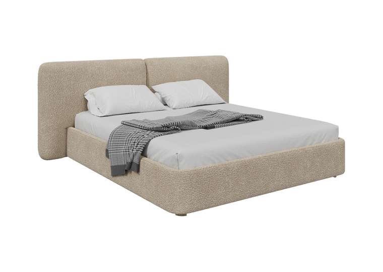 Кровать Hub Soft 200х200 бежевого цвета с подъемным механизмом 