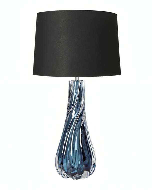 Настольная лампа Коламбус черно-синего цвета