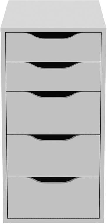 Комод Ингар белого цвета с пятью выдвижными ящиками