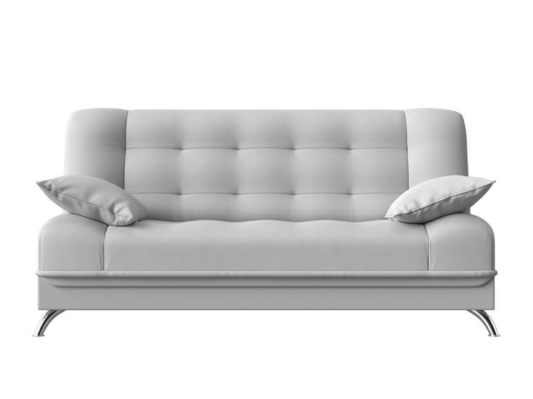 Прямой диван-кровать Анна белого цвета (экокожа)