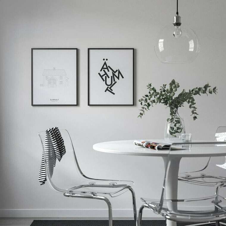 Картина, нагромождение букв, Эльмхульт, 40х50 см