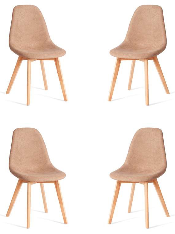 Комплект из четырех стульев Cindy Soft бежевого цвета