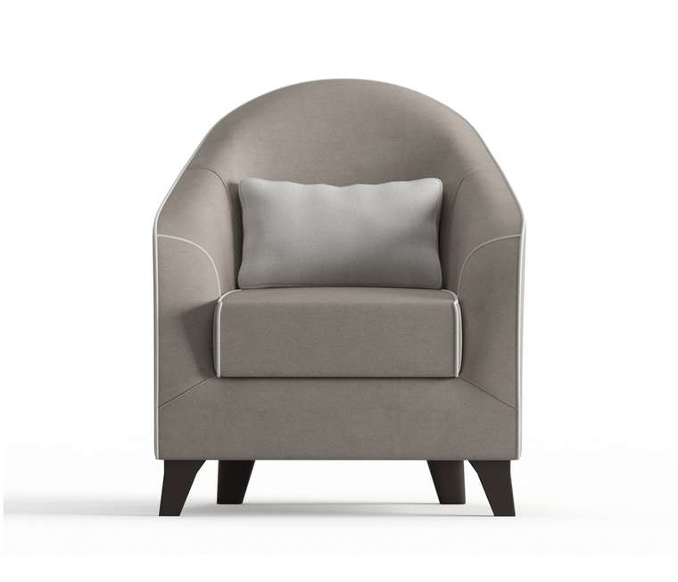 Кресло Бемоль в обивке из велюра светло-серого цвета