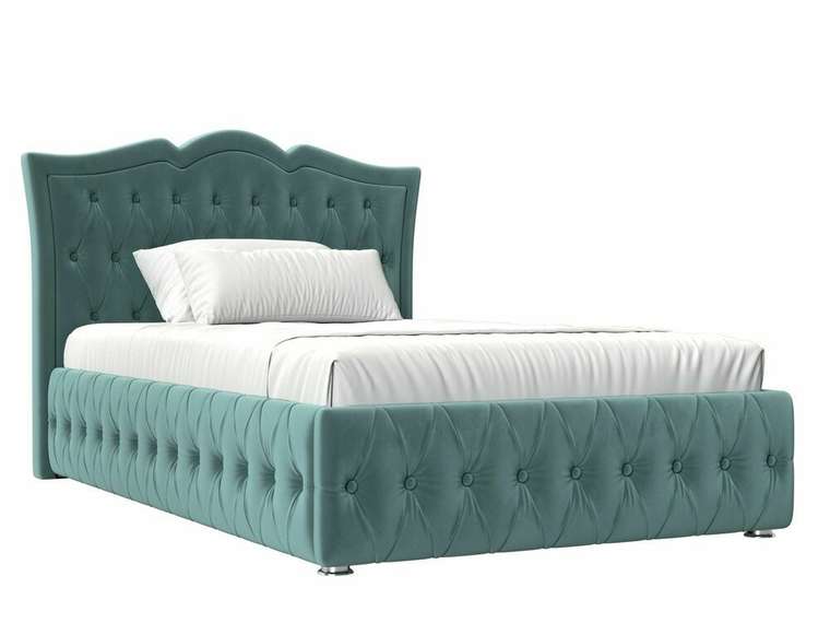 Кровать Герда 140х200 бирюзового цвета с подъемным механизмом 