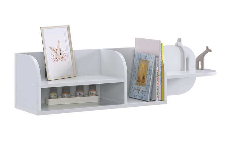 Навесная полка Милана белого цвета