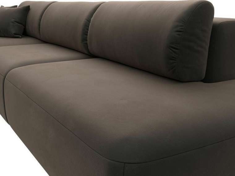 Угловой диван-кровать Лига 036 Модерн Лонг темно-коричневого цвета левый угол
