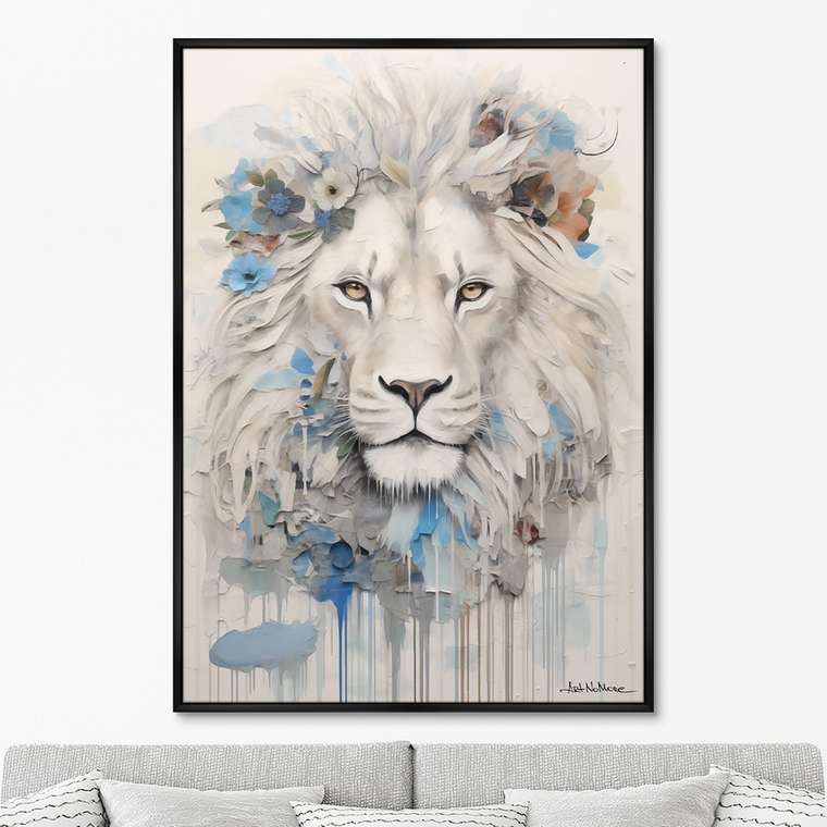Репродукция картины на холсте Цветущий лев, 2024г.