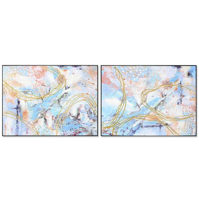 Картина 122 x 4,5 x 92 cm Абстракция современный (2 штук)