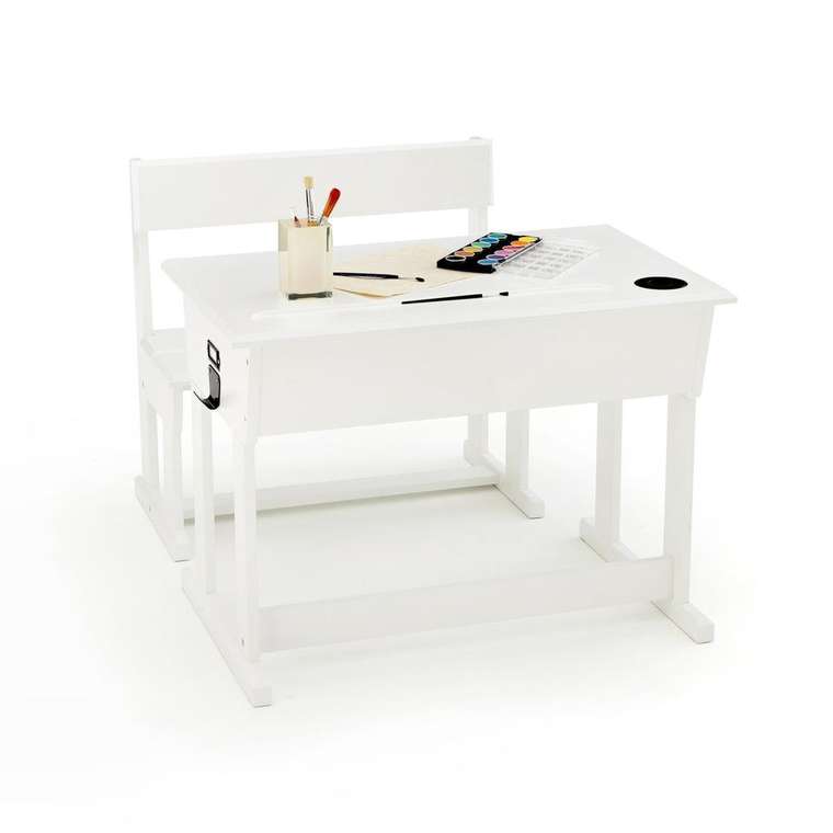 Стол-парта со стулом Toudou белого цвета 