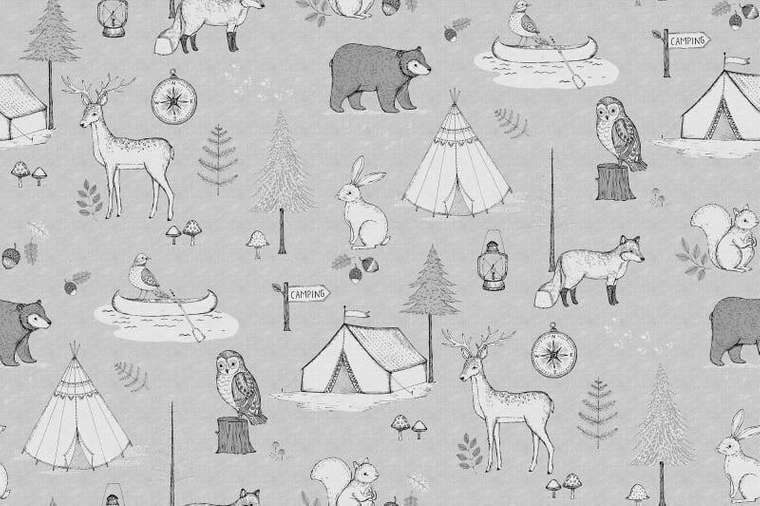 Дизайнерские обои Camping Trip Grey