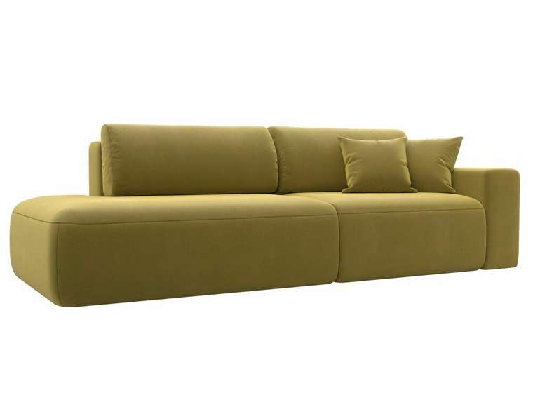 Диван-кровать Лига 036 Модерн желтого цвета с правым подлокотником