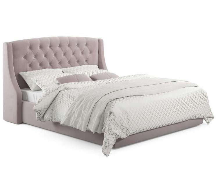 Кровать Stefani 140х200 розового цвета с подъемным механизмом и матрасом