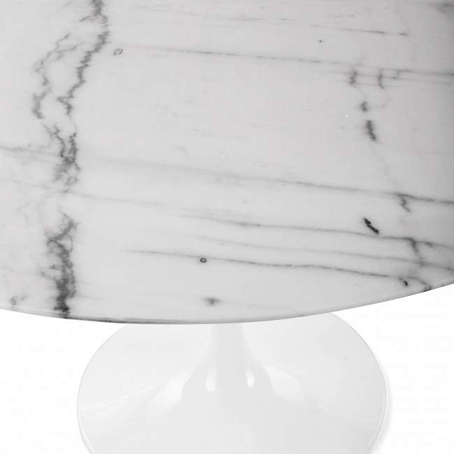 Стол обеденный Tulip Stone белого цвета