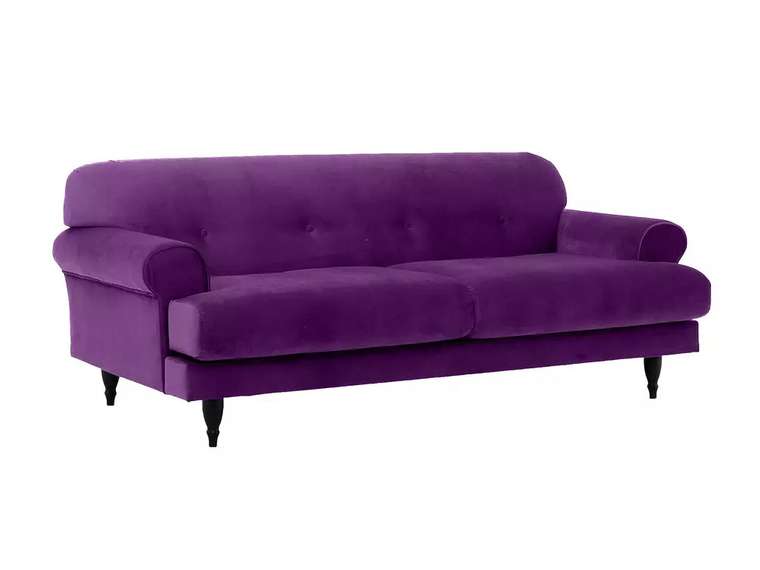 Диван Italia L фиолетового цвета с черными ножками