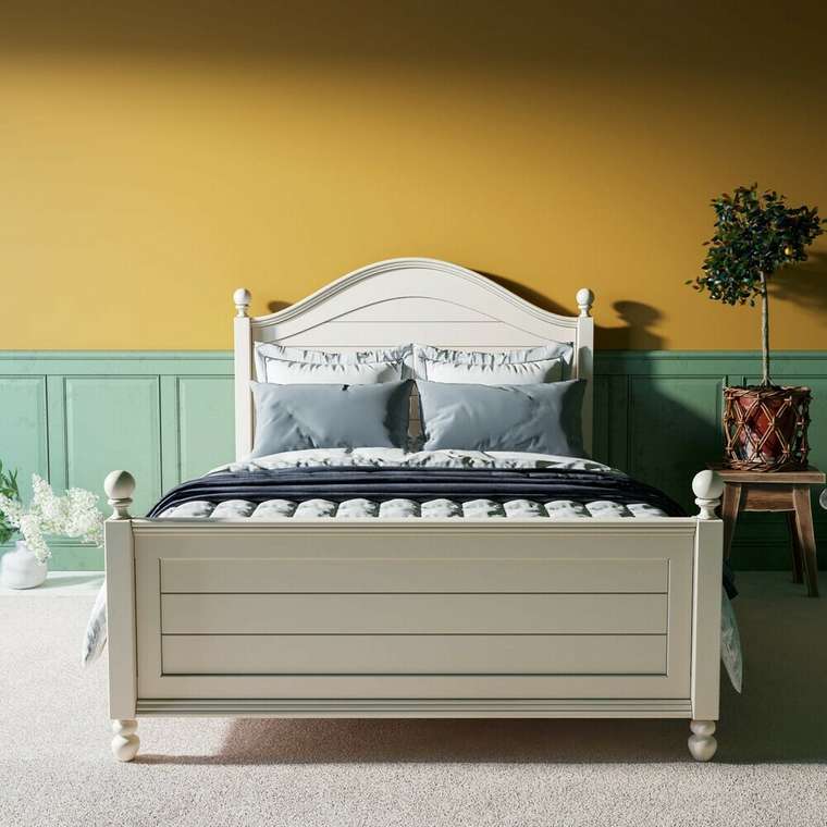 Кровать Odri 140х200 молочного цвета