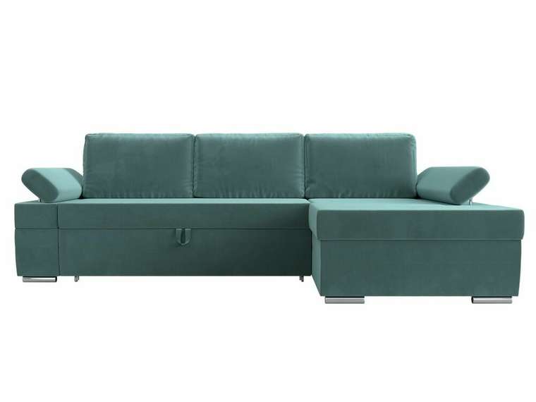 Угловой диван-кровать Канкун бирюзового цвета правый угол