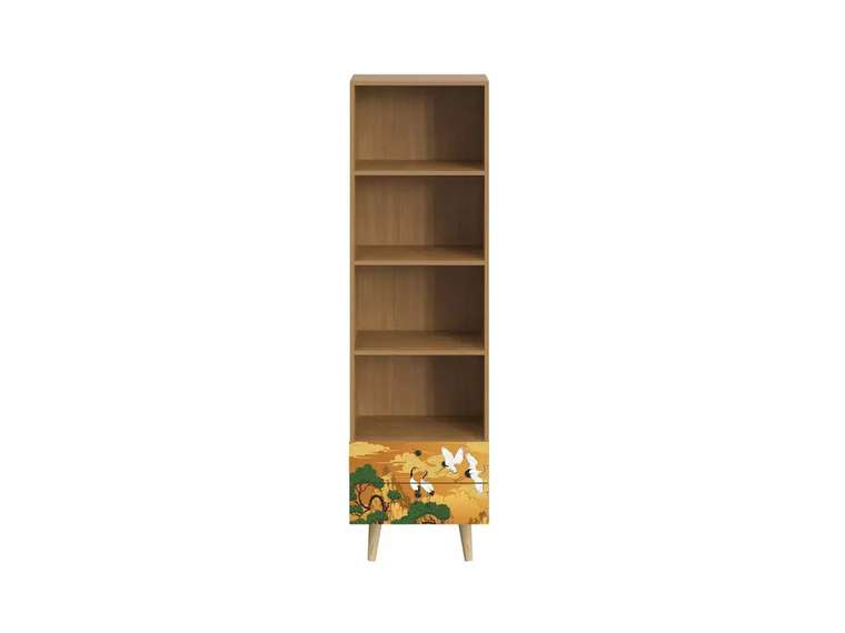 Книжный шкаф Frida с принтом Sunrise и деревянными ножками
