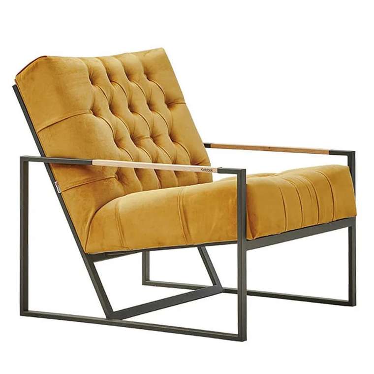 Кресло Alva Armchair горчичного цвета