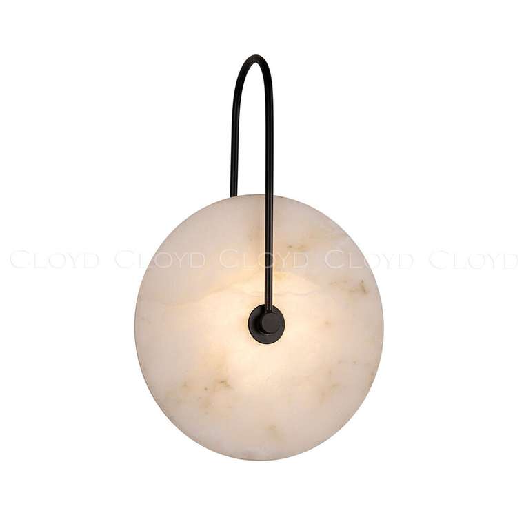 Бра Cloyd AXIOM-B W1 / ?20 см - алебастр - черный