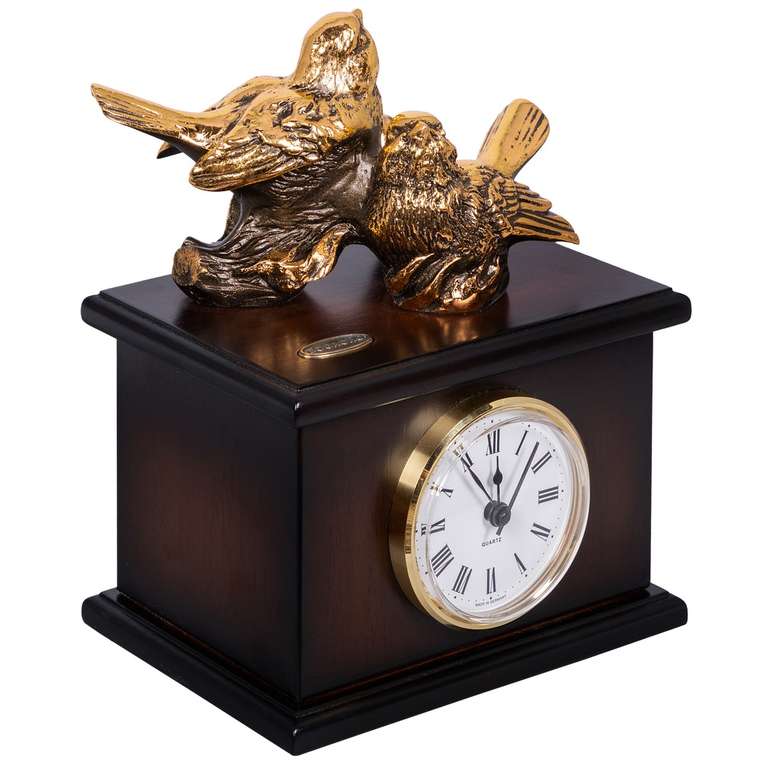 Часы Птички Терра Дуэт коричнево-бронзового цвета