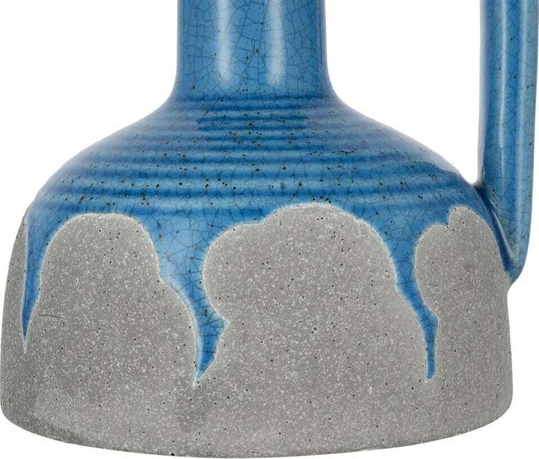 Ваза S голубого цвета из керамики с ручкой 