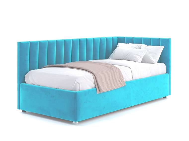 Кровать Negga Mellisa 90х200 голубого цвета с подъемным механизмом правая