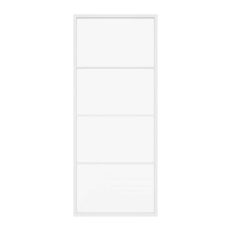 Металлическая перегородка Zonique 100х200 белого цвета с плёнкой имитирующей рифлёную поверхность