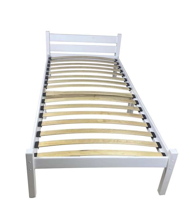 Кровать Компакт сосновая с ортопедическим основанием 60х200 белого цвета