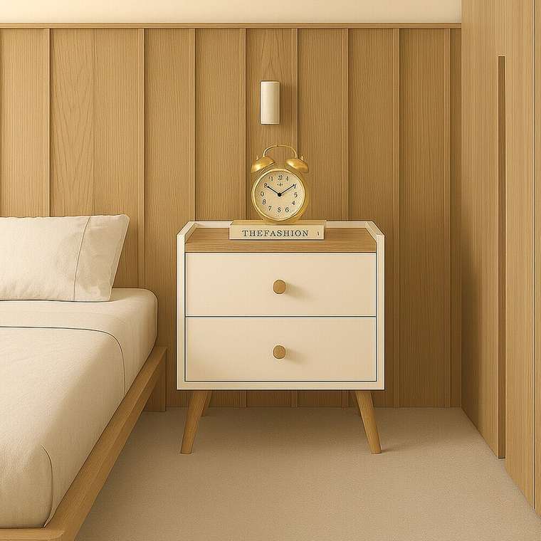 Тумба прикроватная Simple молочного цвета