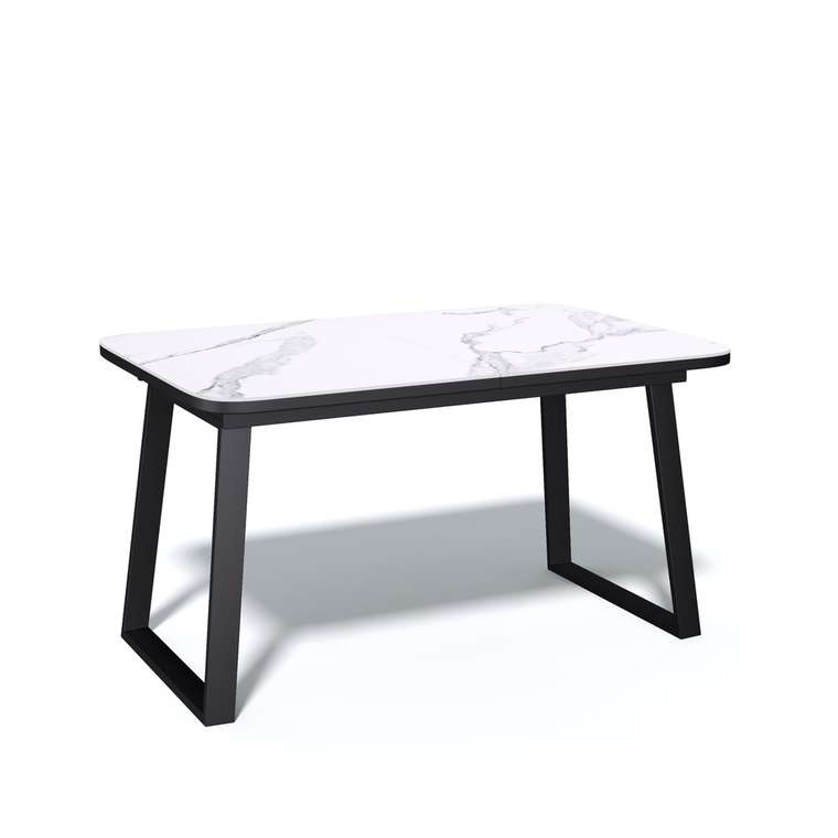 Раздвижной обеденный стол AZ1200 бело-черного цвета
