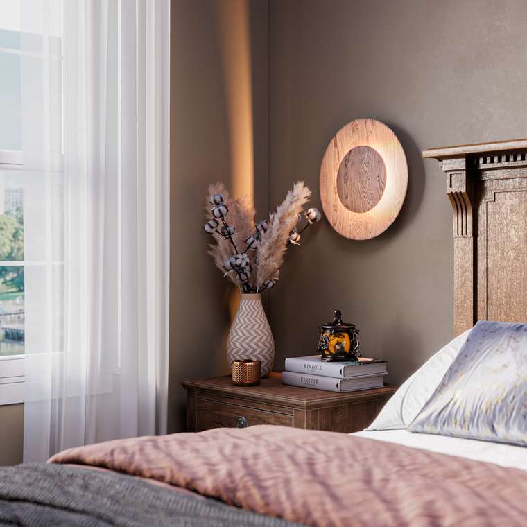 Бра Ливтрасил Круг из массива палисандры