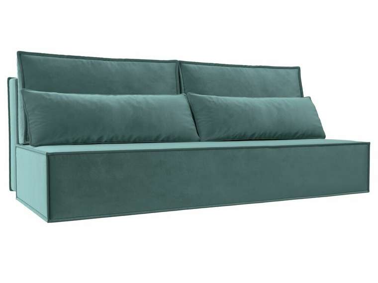 Прямой диван-кровать Фабио бирюзового цвета