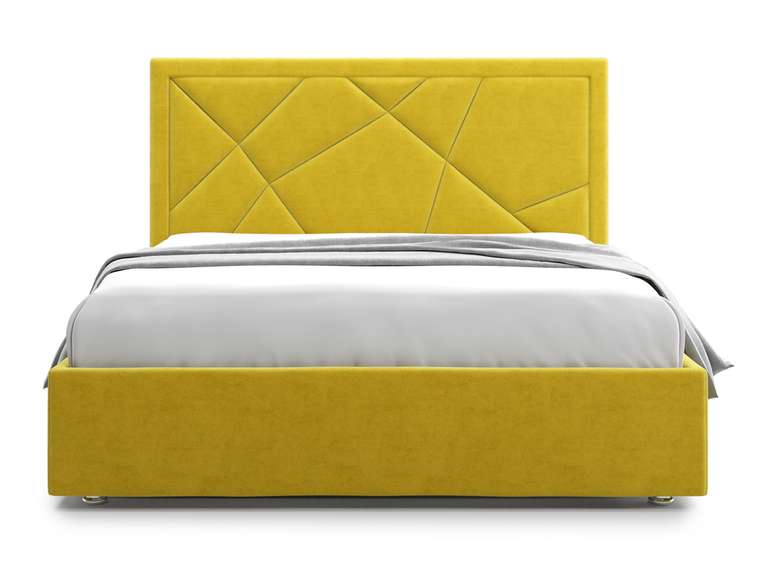 Кровать Premium Milana 3 160х200 желтого цвета с подъемным механизмом