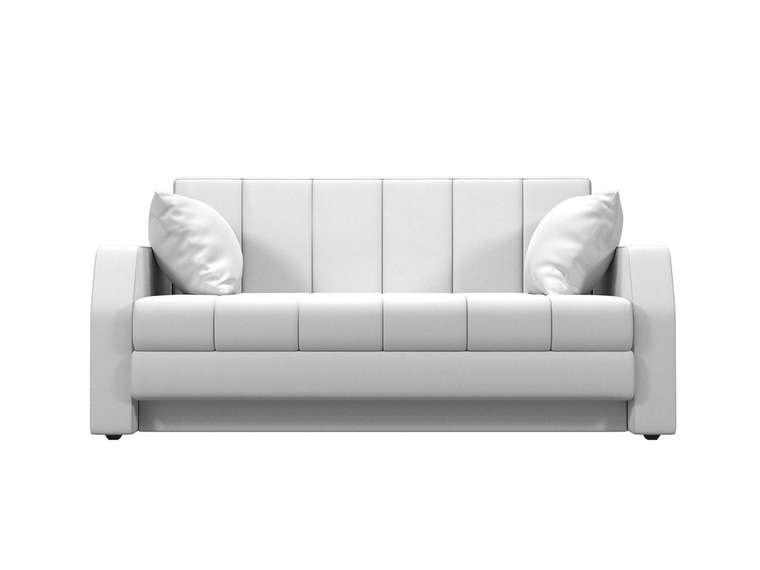Прямой диван-кровать Малютка белого цвета (экокожа)
